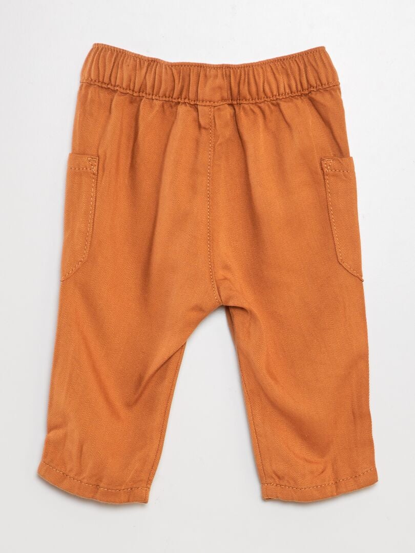 Pantalón fino con múltiples bolsillos - NARANJA