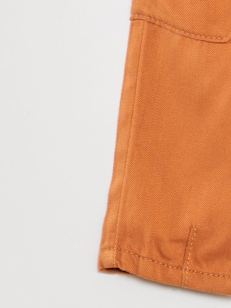 Pantalón fino con múltiples bolsillos - NARANJA