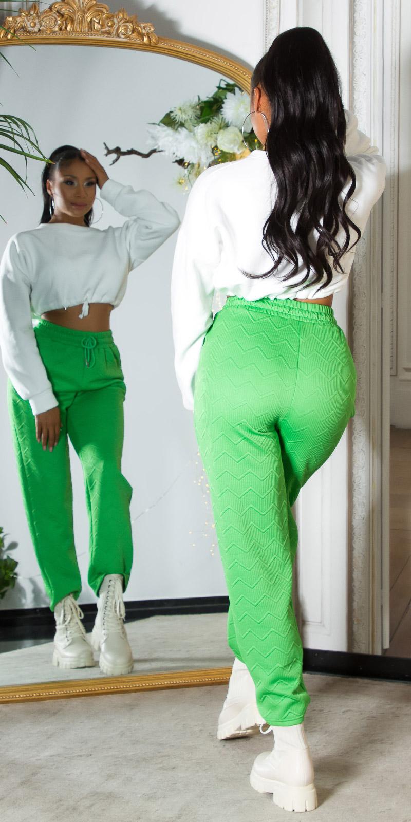 Pantalón Joggers cintura alta verde