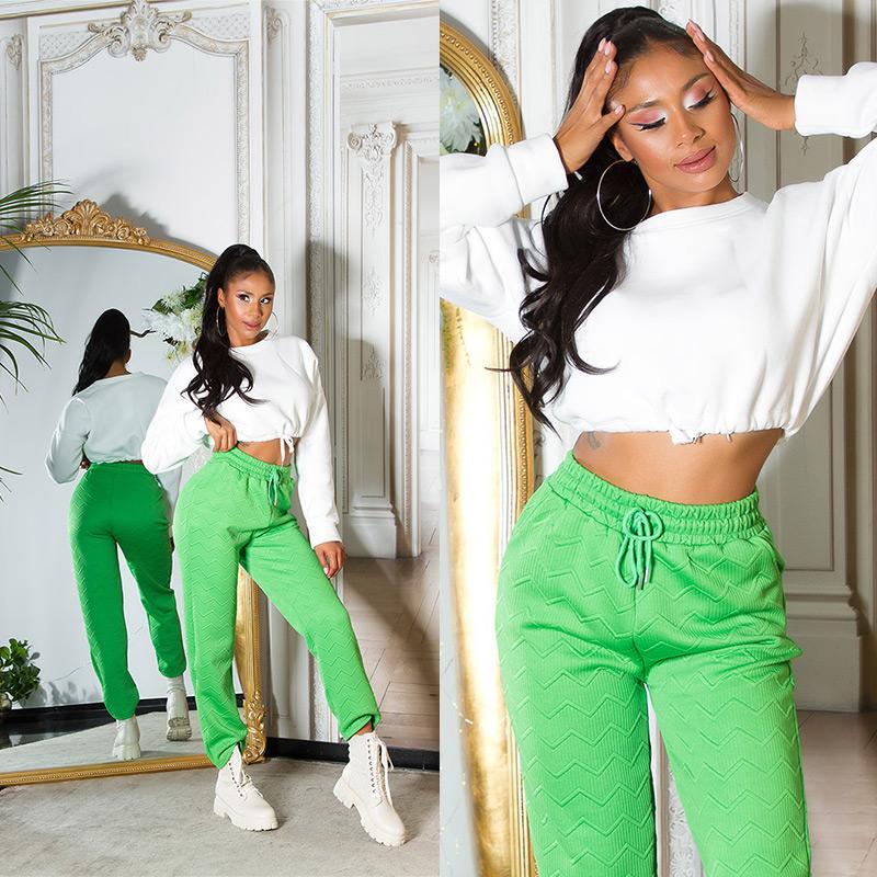 Pantalón Joggers cintura alta verde