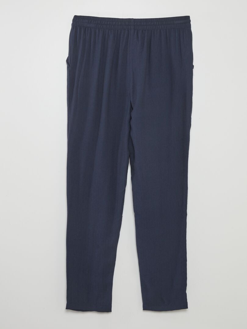 Pantalón vaporoso con cintura elástica - AZUL