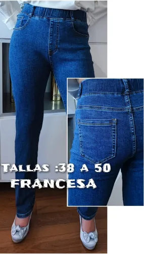 Pantalón Vaquero Goma Mujer Talla Grande