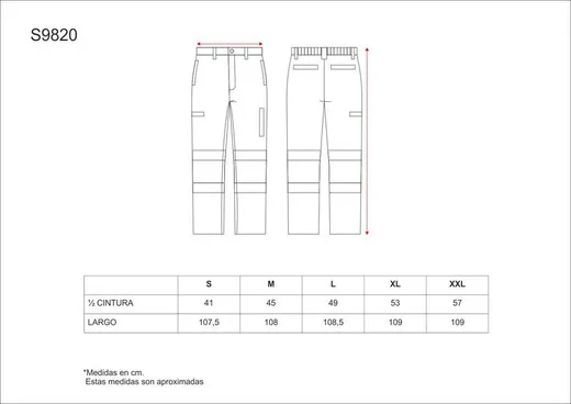 Pantalón Workshell combinado AV Marino Naranja A.V.