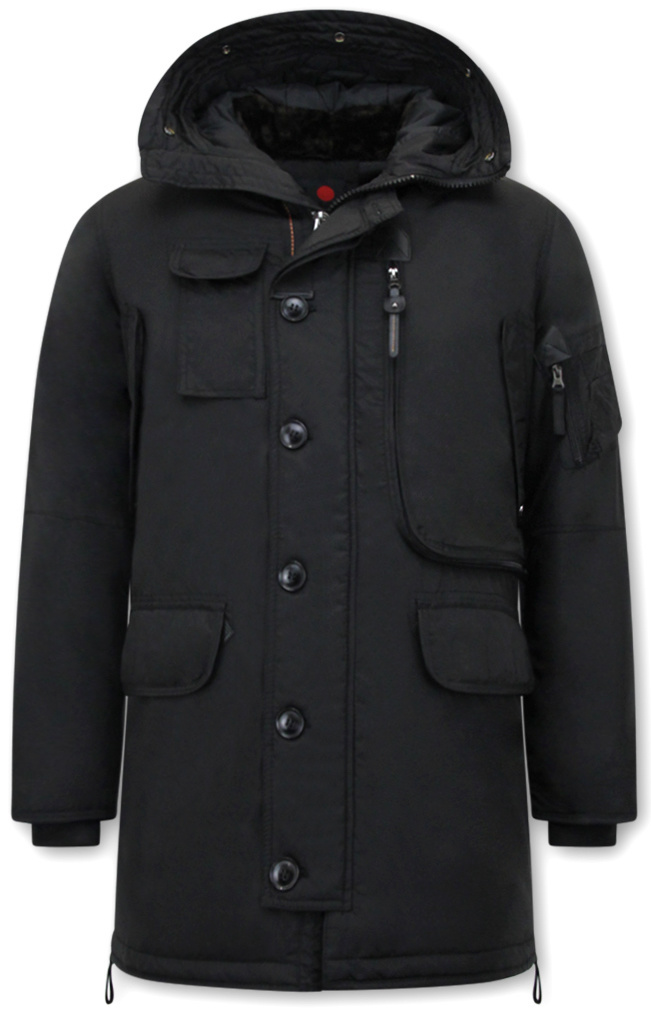 Parka Chaqueta Hombre con Capucha - 1773 - Negro