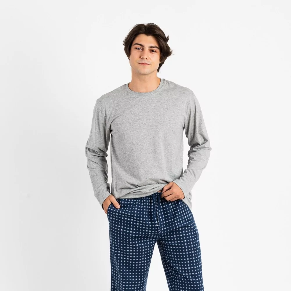 Pijama hombre franela Klaus perla