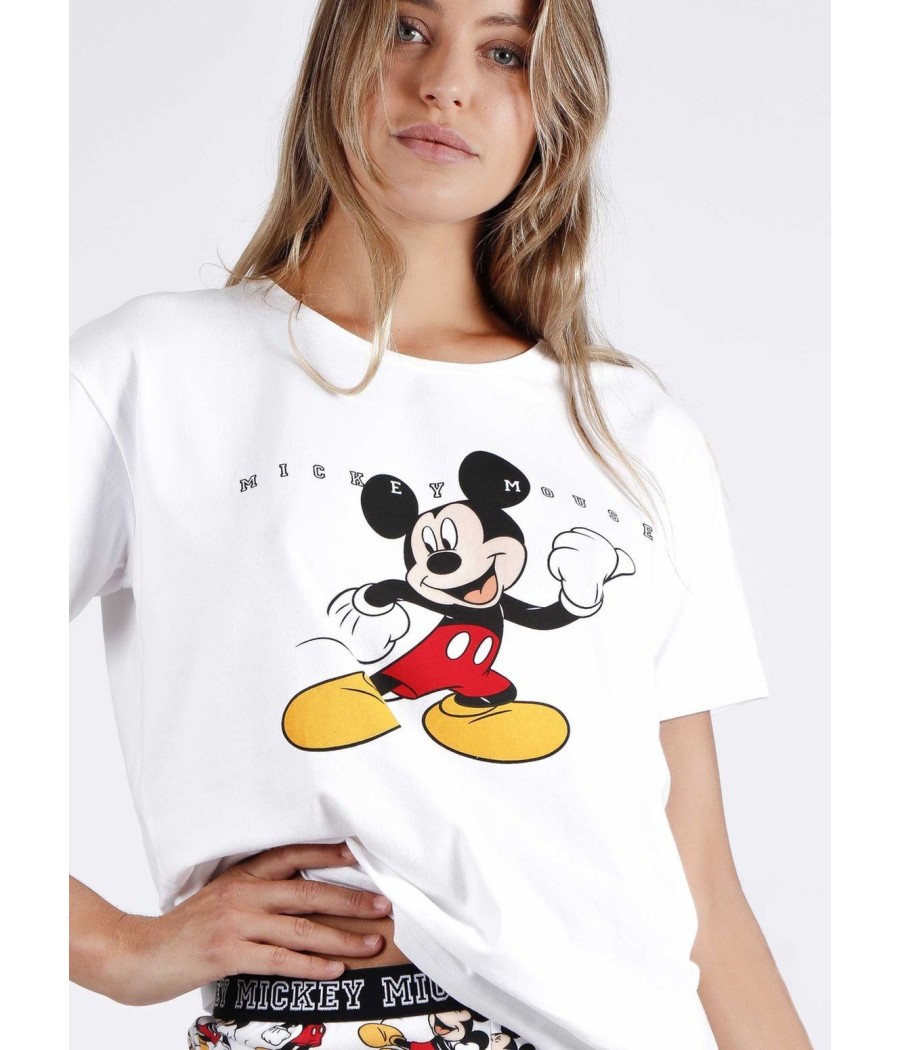 Pijama mujer verano Disney Mickey manga corta algodón