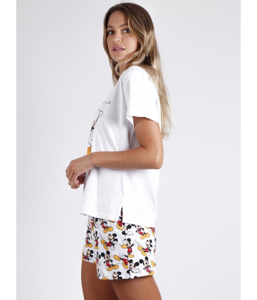 Pijama mujer verano Disney Mickey manga corta algodón