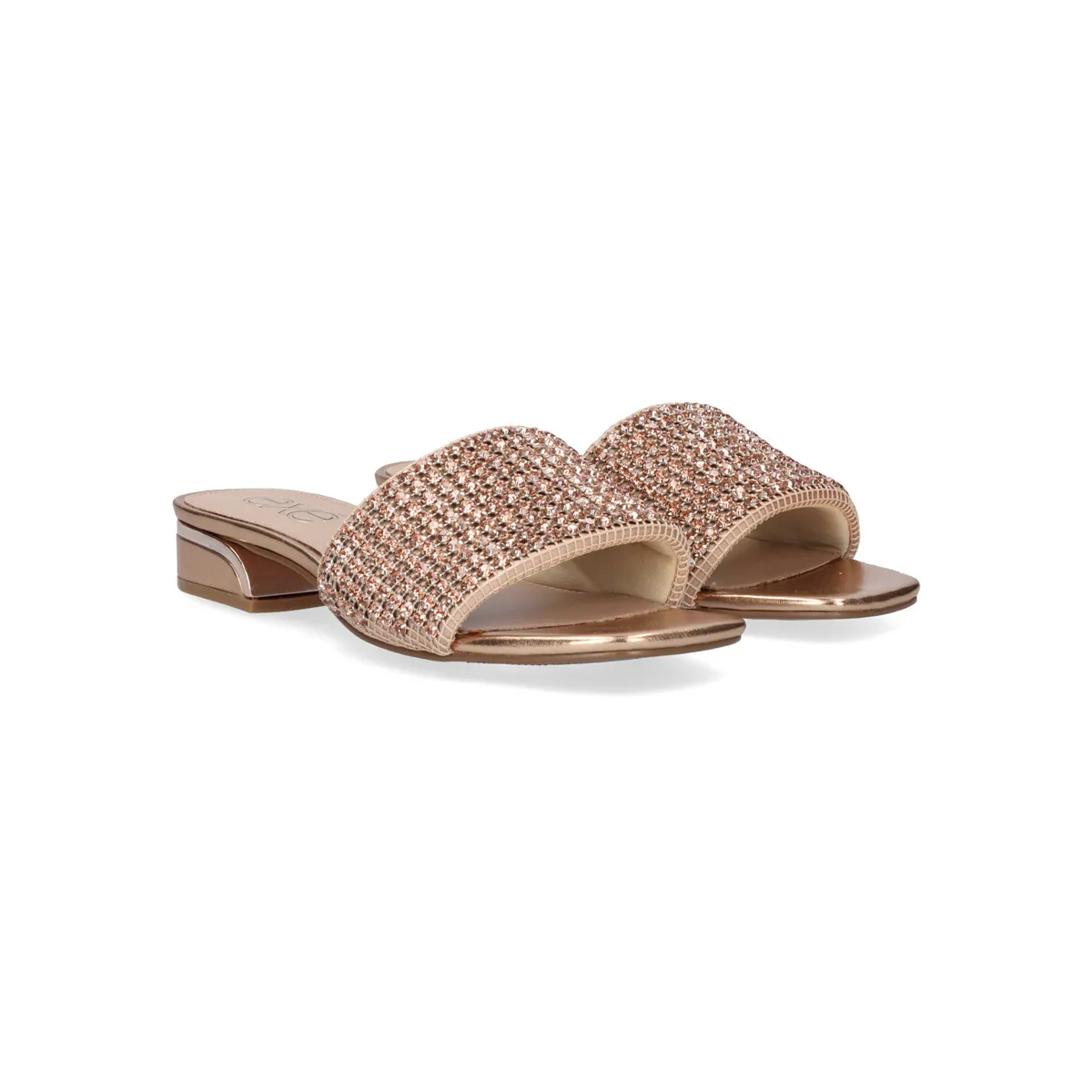 SANDALIA PLANA EXÉ MARA-807 STRASS PINK GOLD