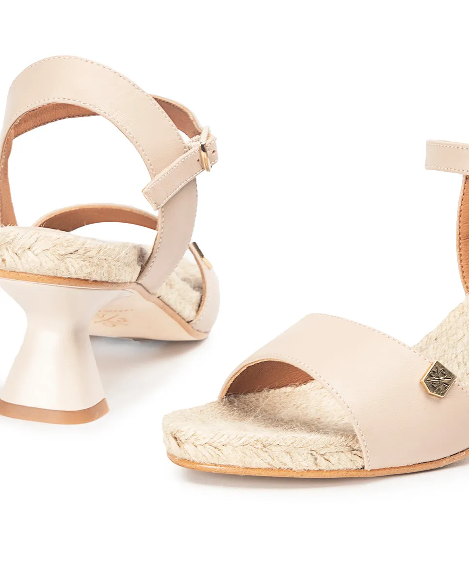 Sandalia Tacón Porto Napa Beige