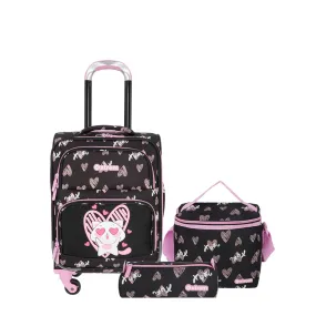 Set mochila + lonchera + cartuchera Speedy negro gatos