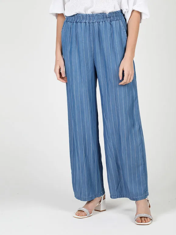 Solada Pantalón ancho de mujer efecto denim