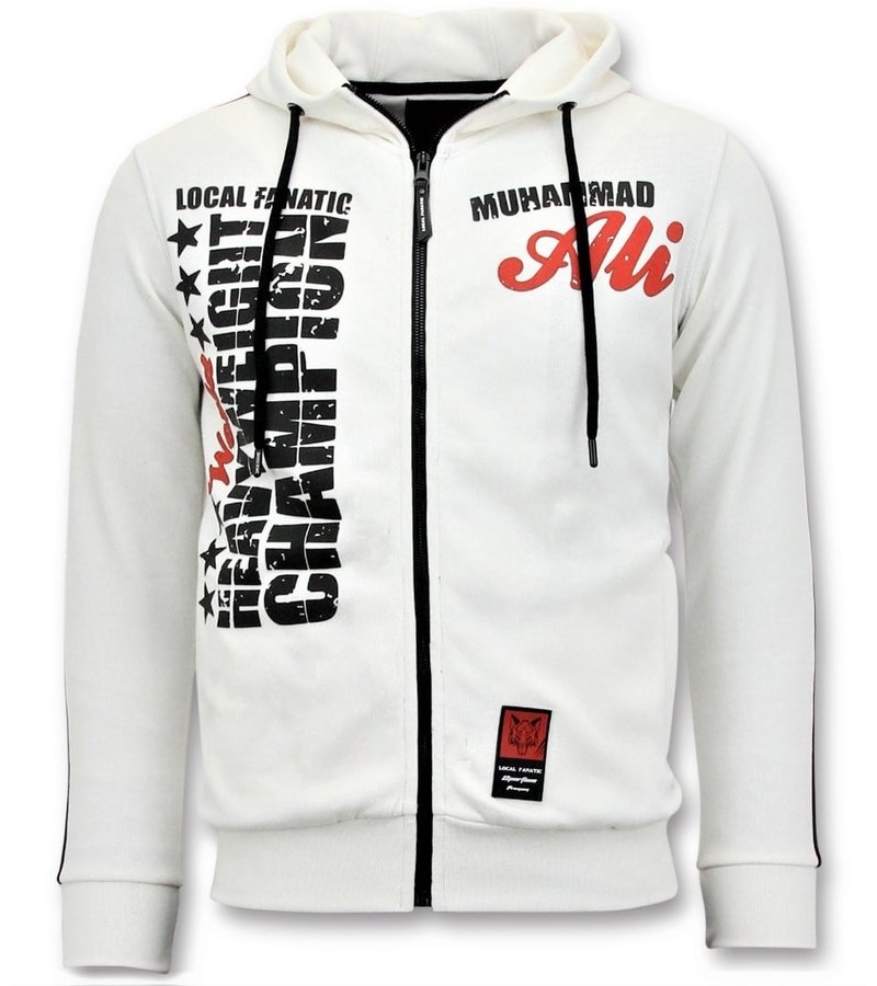 Sudaderas con Cremallera - Muhammad Ali Champion Chaqueta - Blanco