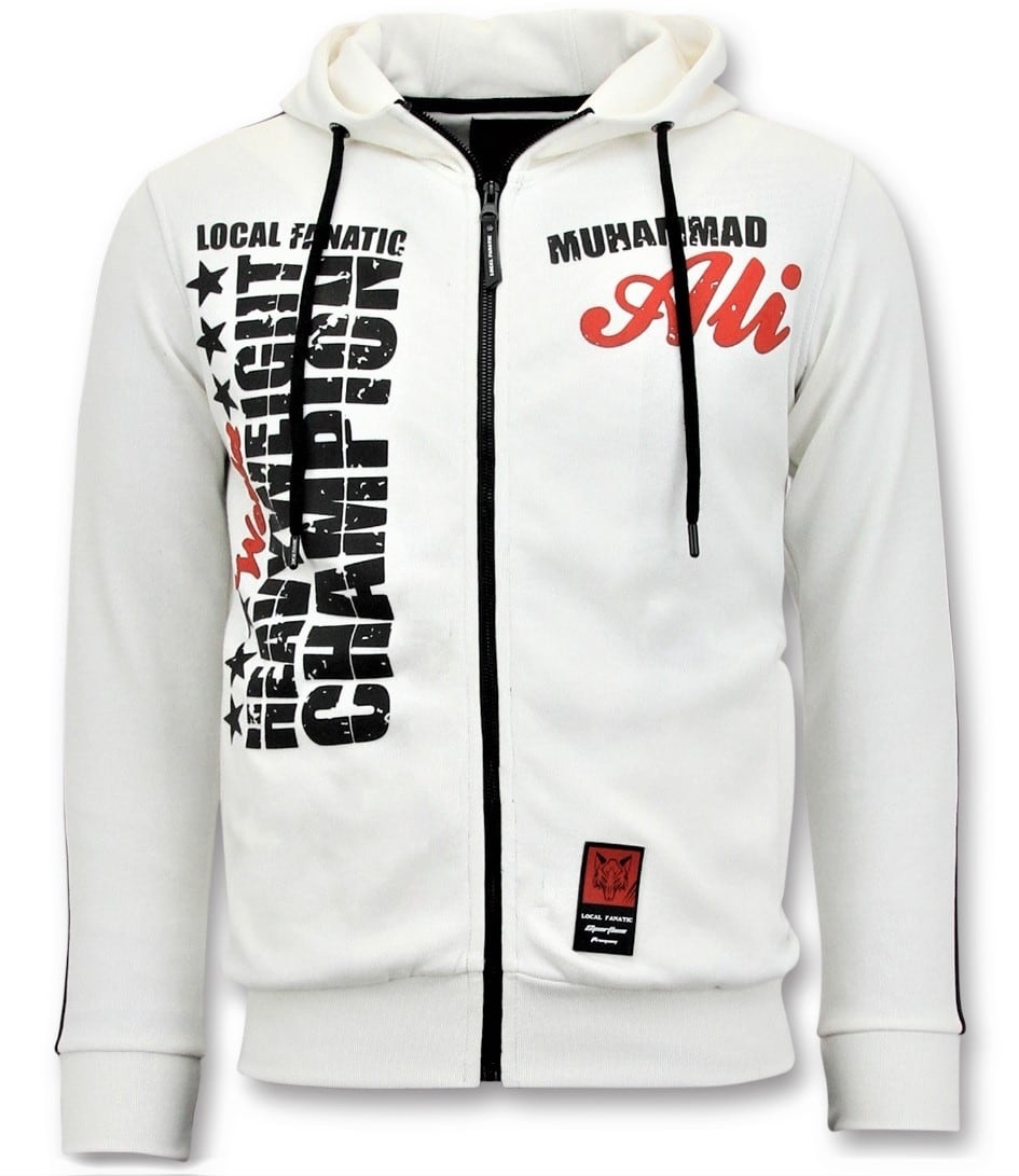 Sudaderas con Cremallera - Muhammad Ali Champion Chaqueta - Blanco