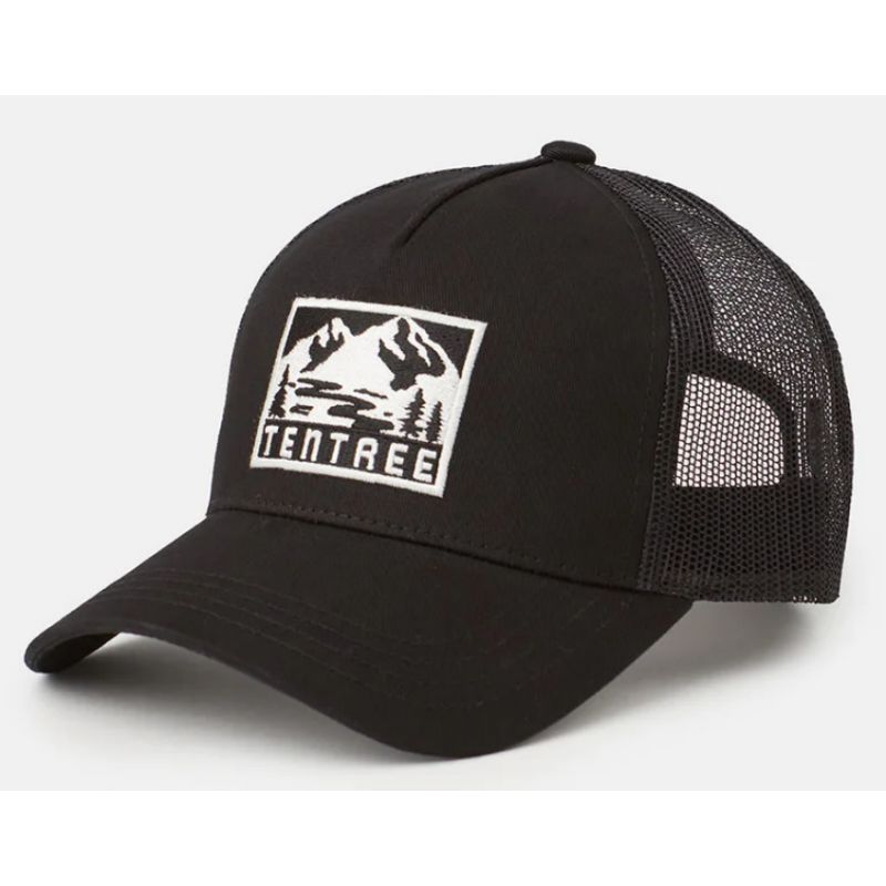 Tentree Gorra Adventure Patch Altitude (Negro meteorito/Blanco nube)