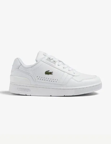 Zapatillas blancas Lacoste T-Clip en piel WHT/WHT