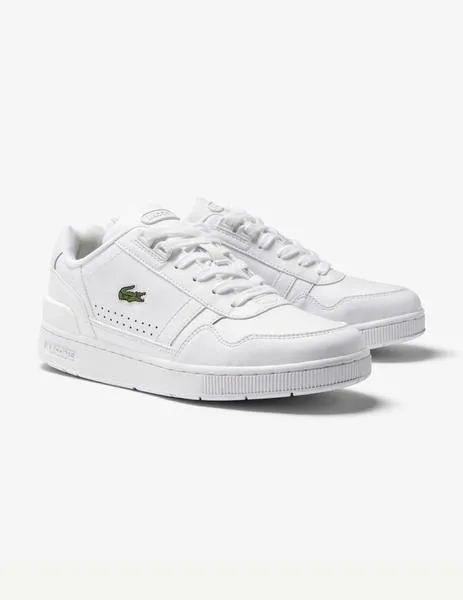 Zapatillas blancas Lacoste T-Clip en piel WHT/WHT