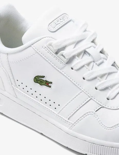 Zapatillas blancas Lacoste T-Clip en piel WHT/WHT