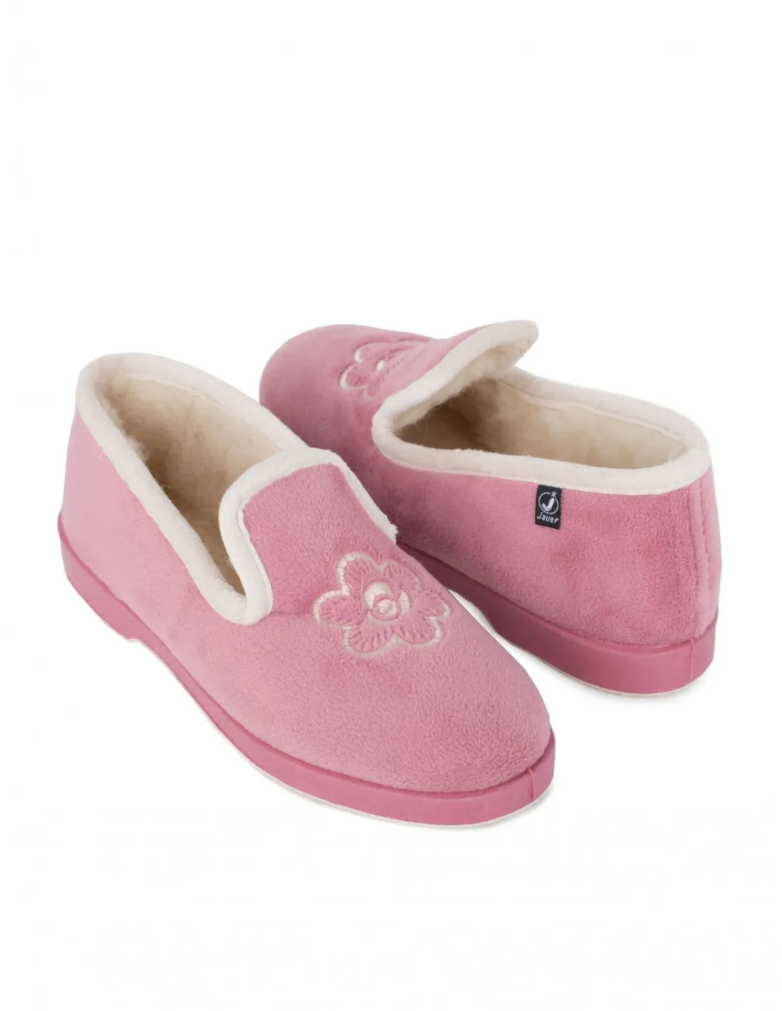 Zapatillas Casa Cerradas Bordado Rosa