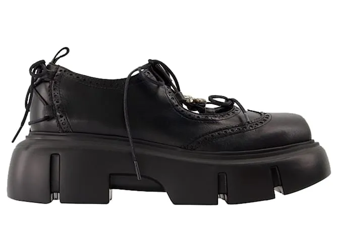 Zapatillas Ghillie Brogue - Simone Rocha - Cuero - Negro 