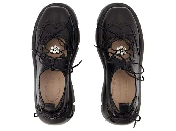 Zapatillas Ghillie Brogue - Simone Rocha - Cuero - Negro 