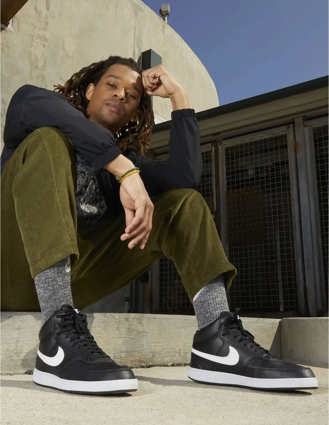 Zapatillas NIKE Court Vision Mid Next Nature Negras