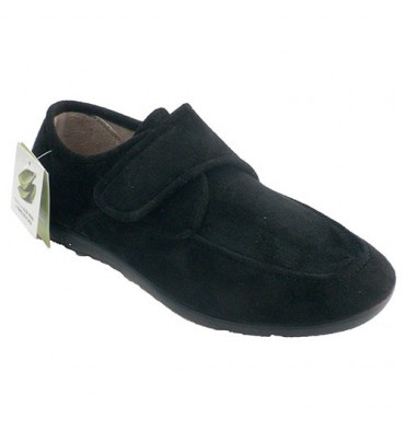 Zapatillas velcro hombre tipo zapato plantilla extraíble Doctor Cutillas en negro