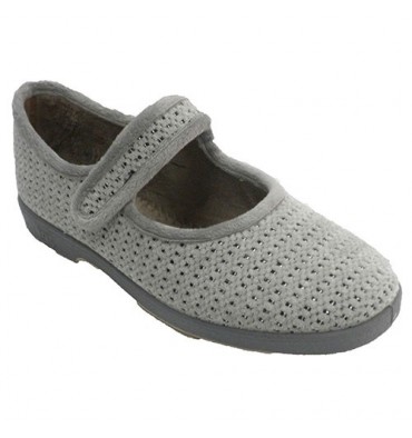 Zapatillas velcro mujer tipo merceditas Doctor Cutillas en gris