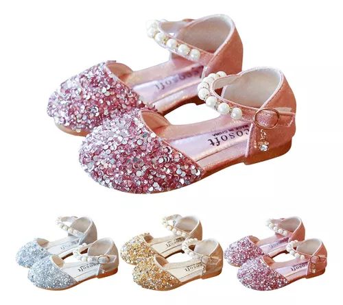 Zapato De Fiesta Glitter Niña Zapatillas Princesas Disney