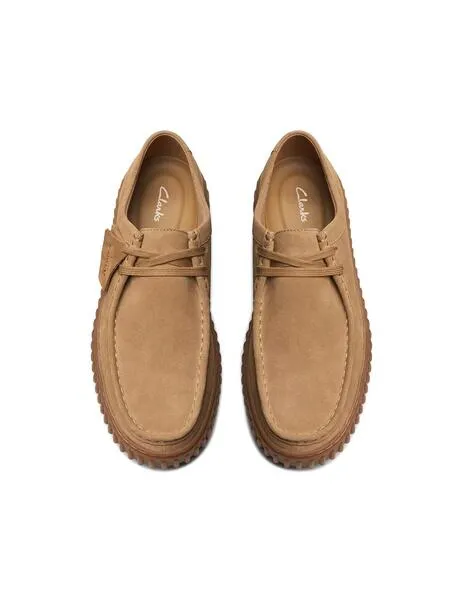 Zapatos clarks torhill lo ante camel de hombre