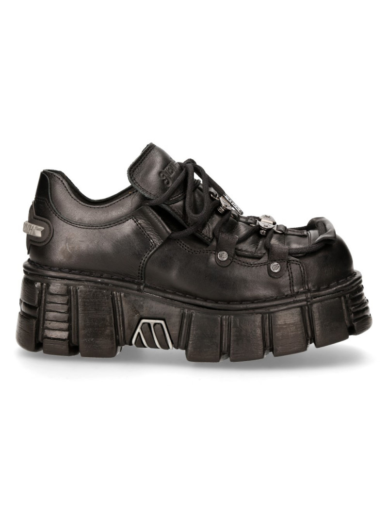 ZAPATOS NEGROS DE PIEL CON PLATAFORMA DE NEWROCK