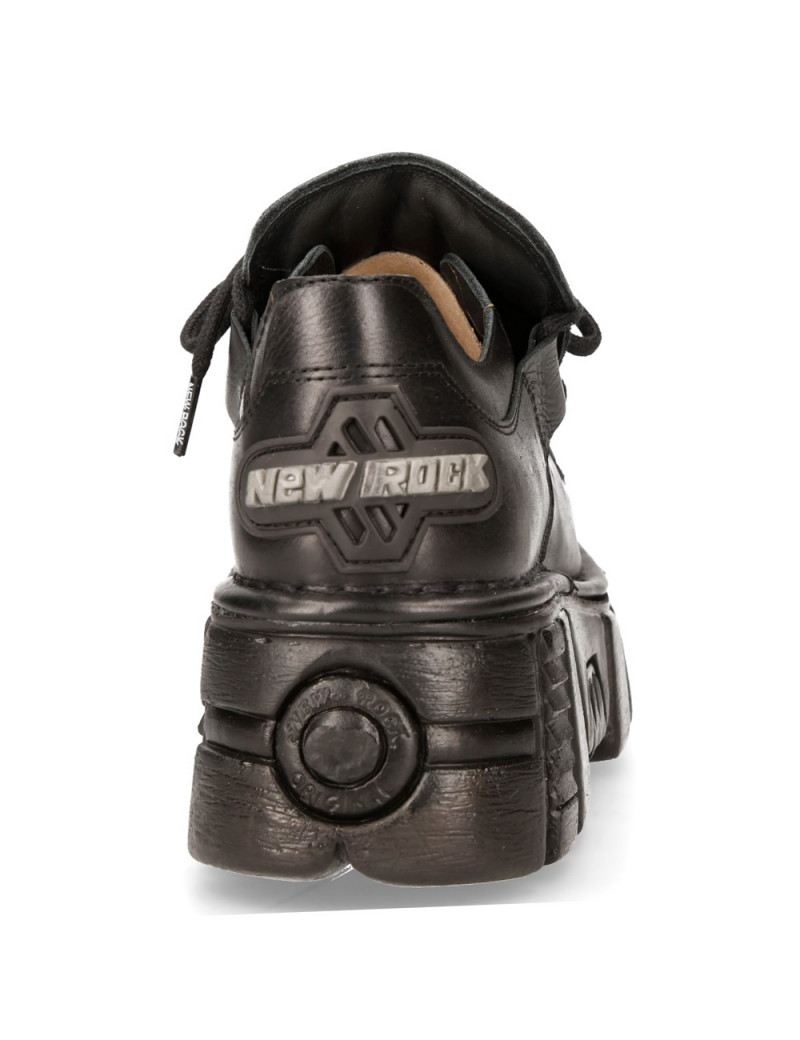 ZAPATOS NEGROS DE PIEL CON PLATAFORMA DE NEWROCK