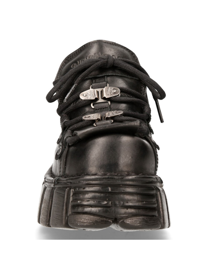 ZAPATOS NEGROS DE PIEL CON PLATAFORMA DE NEWROCK