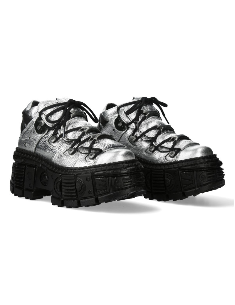 Zapatos newrock plataforma plata