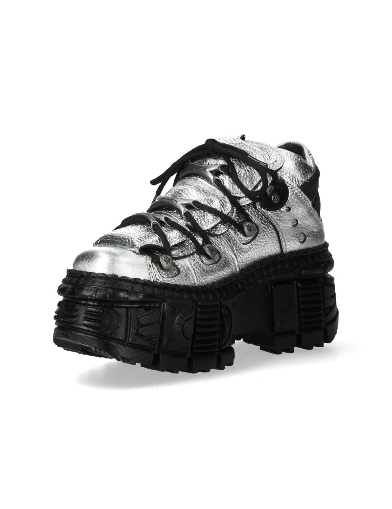 Zapatos newrock plataforma plata