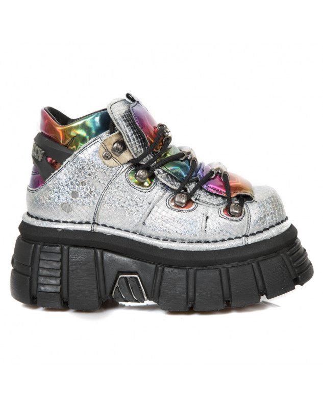 Zapatos plataforma newrock multicolor gris