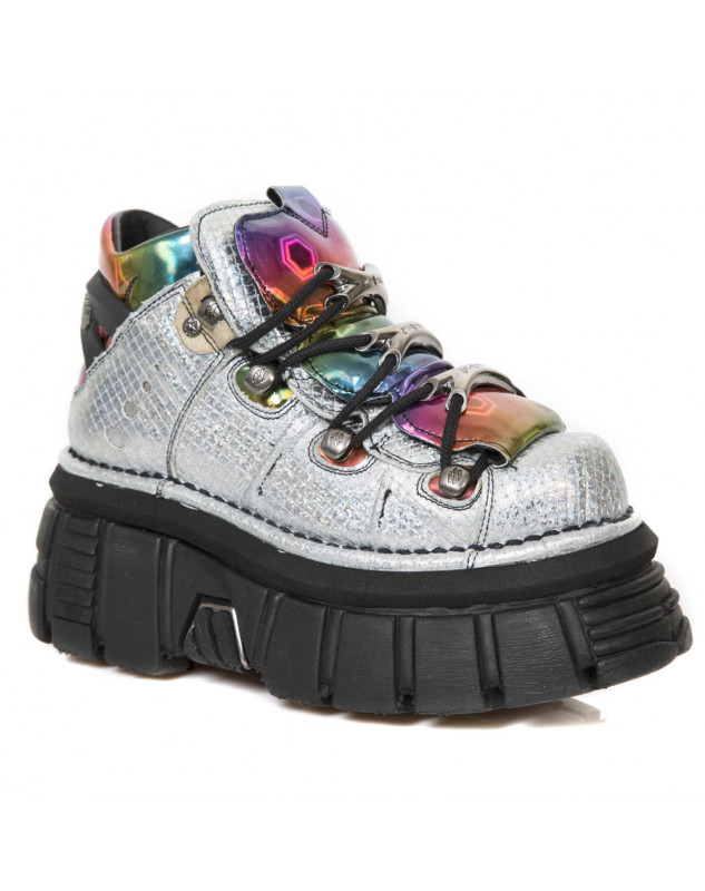 Zapatos plataforma newrock multicolor gris