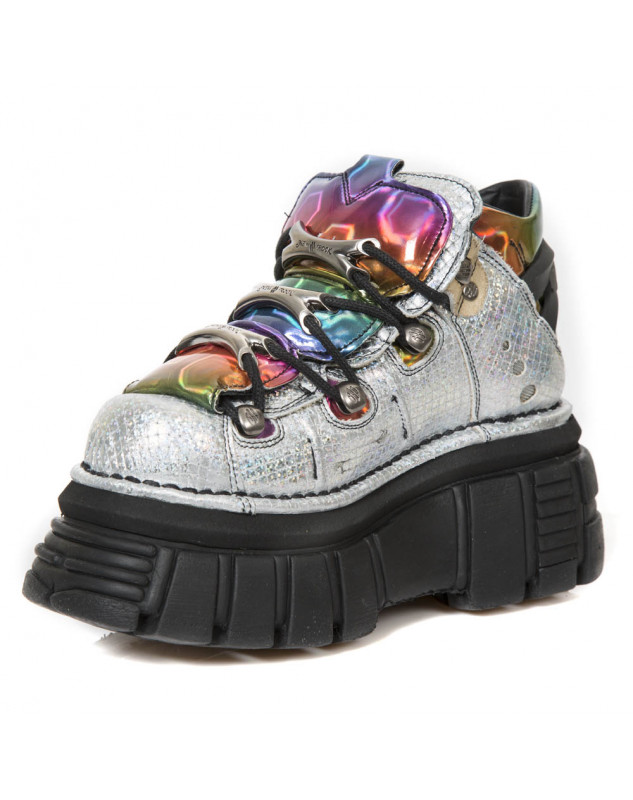 Zapatos plataforma newrock multicolor gris