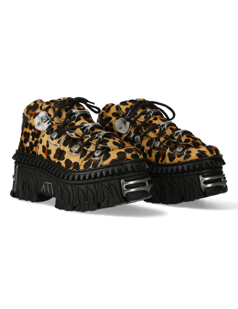 Zapatos plataforma pelo leopardo